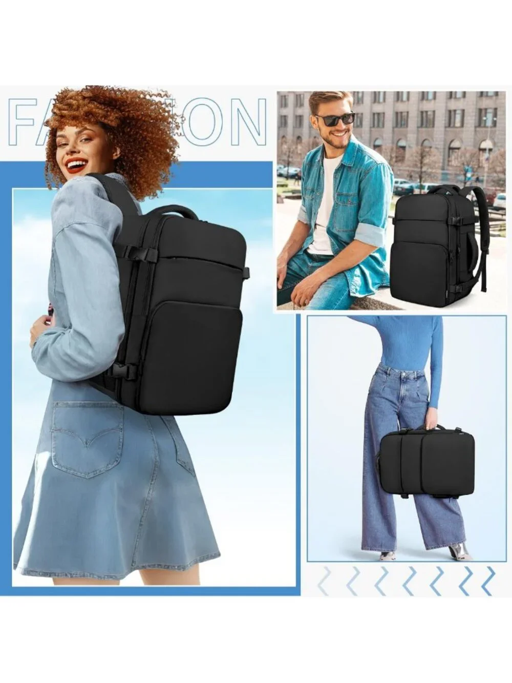 Stylish Travel Backpack for Men & Women, 17.3